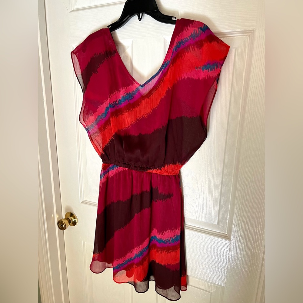 Express dress, red and purple